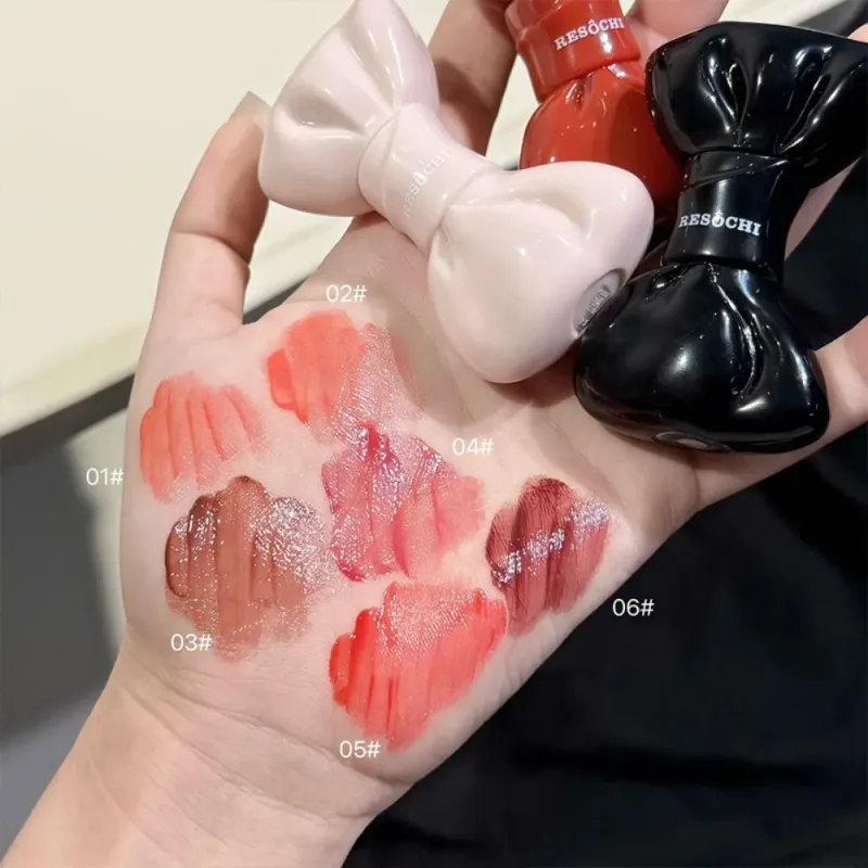 Arco tubo aguado espelho lábio matiz doce cinza rosa hidratante brilho labial vidro brilhante à prova dwaterproof água lábio esmalte lábios gordos cosméticos
