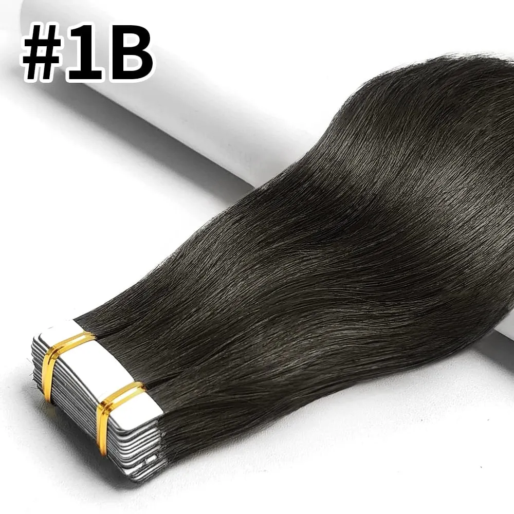 Bone Straight Tape In Hair Extensions Indian Hair Seamless Skin Weft Invisible Tape In Human Hair Extensions 50g/20pcs For Women — image 9