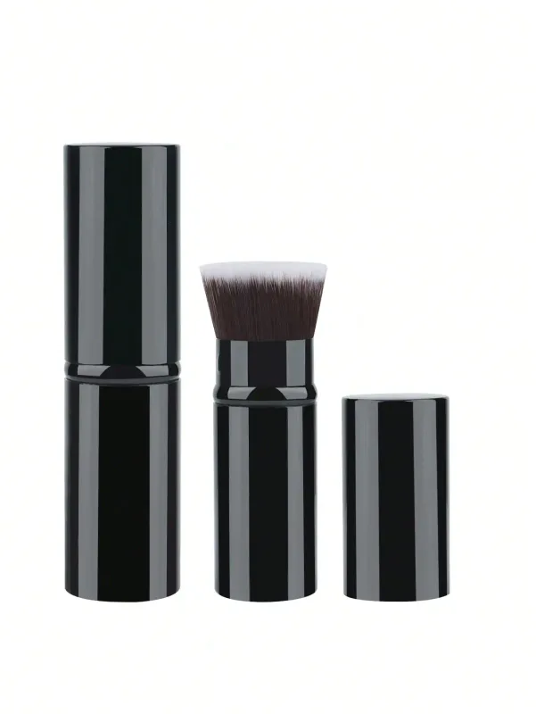 1-2 Telescopic Makeup Brushes Travel Kabuki Foundation Makeup Brushes Facial Blush Brushes Are Used To Mix Liquids Blushes