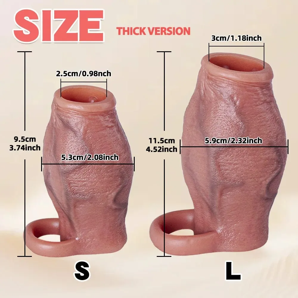 Enlarged and Thicken Cock Sleeve Lock Sperm Penis Ring Adult Men Sex Toy Soft Silicone Dick Sleeve Enlargement Male 18+ Sexy Toy — image 3