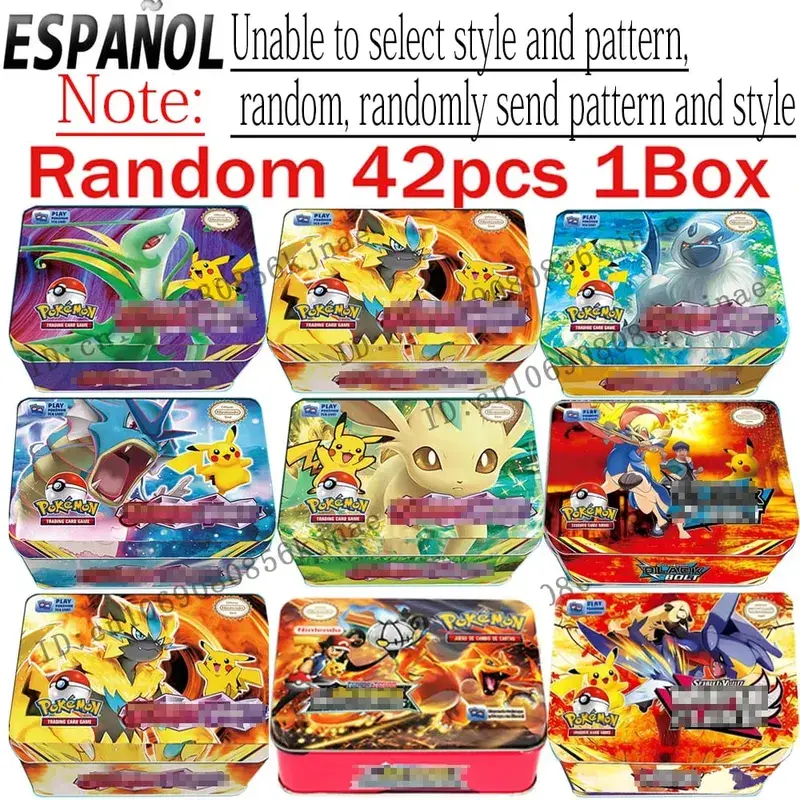*NEW SALE 42pcs/set Pokémon Iron Metal Box Battle Toys Lost Box with Game Anime Cards!! — image 8