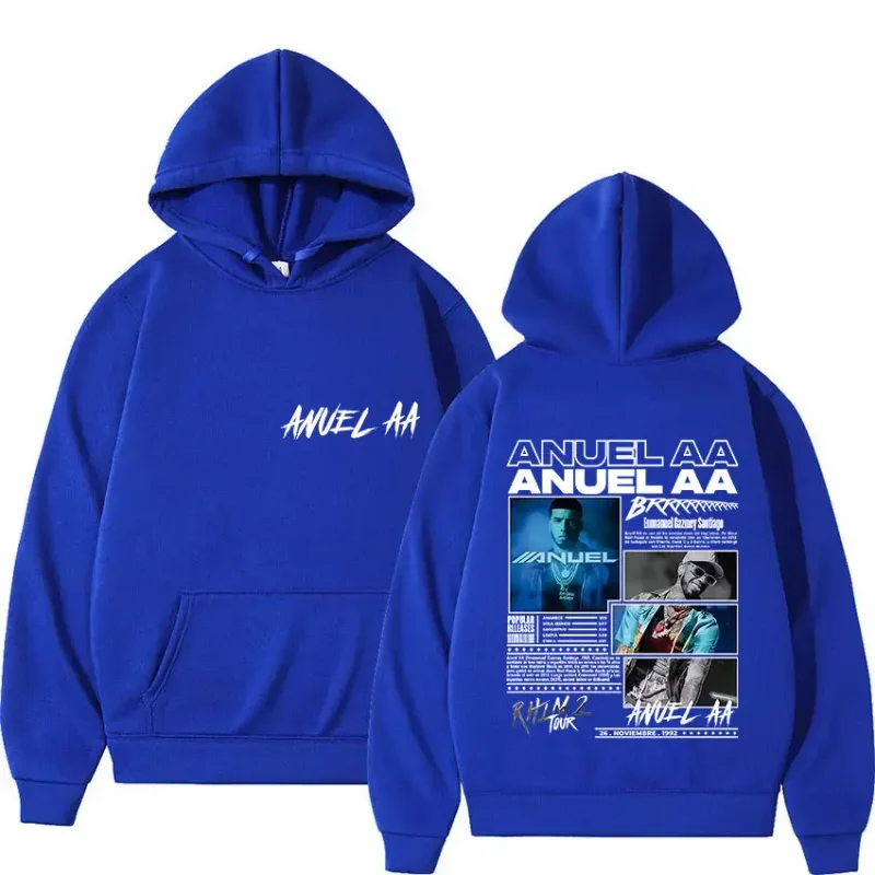 Rapper Anuel AA Rhlm 2 Album 2025 Merch Hoody Men's Clothing Rock Hip Hop Oversized Sweatshirts Winter Casual Long Sleeve Hoodie — image 10