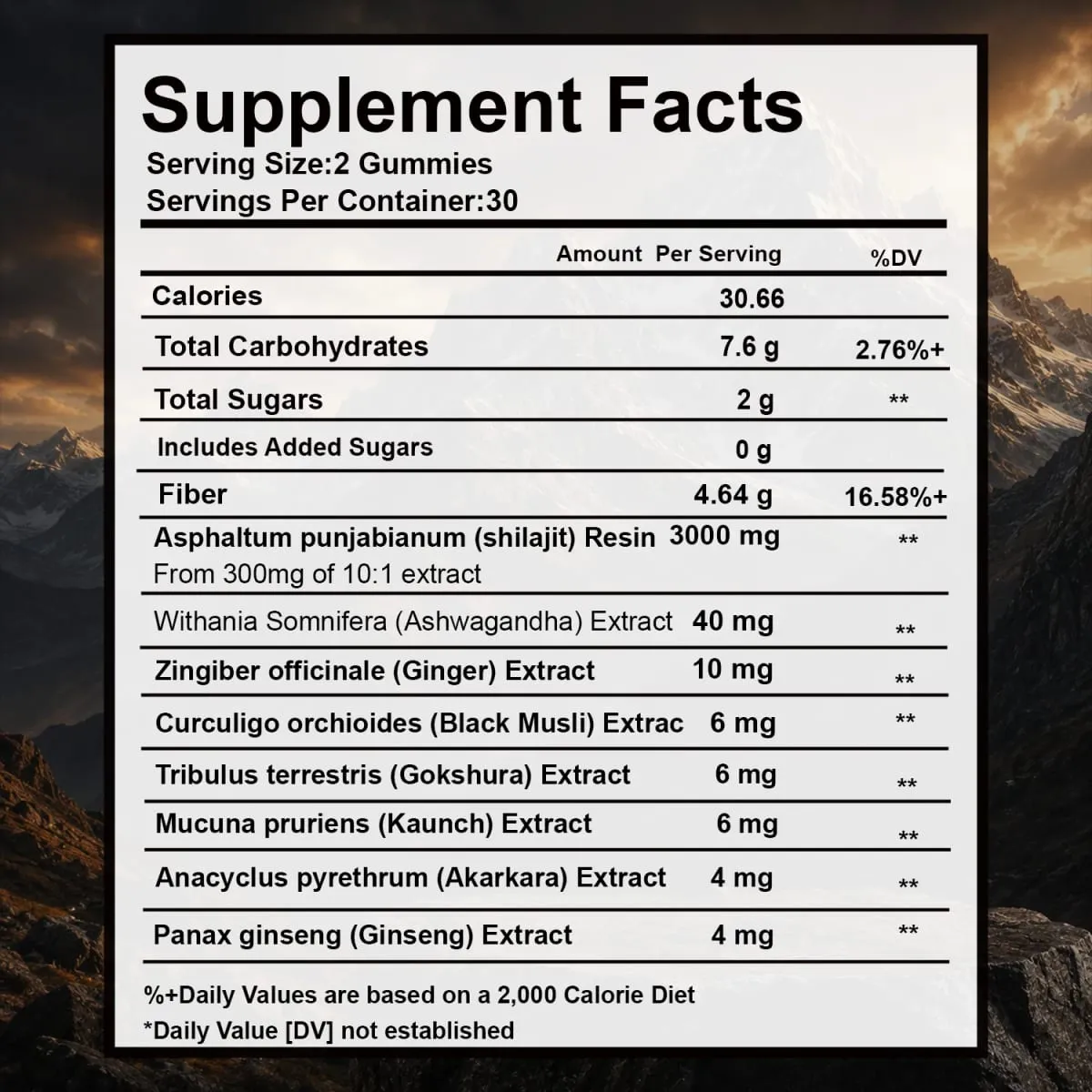 3000mg Shilajit Mineral Gummies Supports Natural Vitality Mental Wellness Balanced Mood For Daily Health 60 Count — image 4