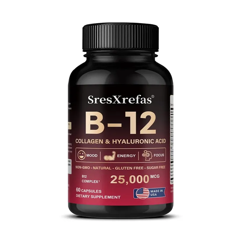 Vitamin B12 Capsules - Supports Energy Metabolism Mood Heart Nervous System Support Relieves Fatigue — image 8