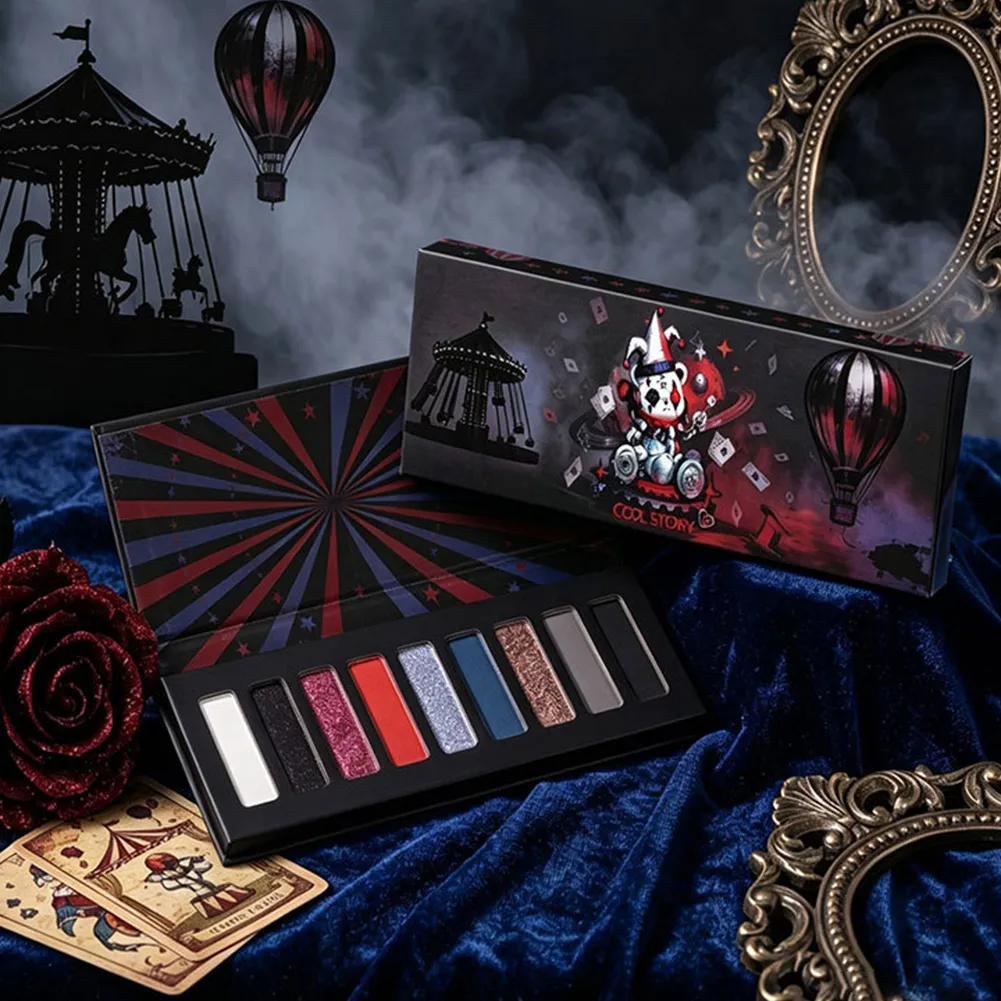 Shimmer Glitter Metallic 9 Colors Halloween Eyeshadow Palette High Pigment Gothic Smoky Eye Shadow Fine Flash Lasting Makeup — image 1