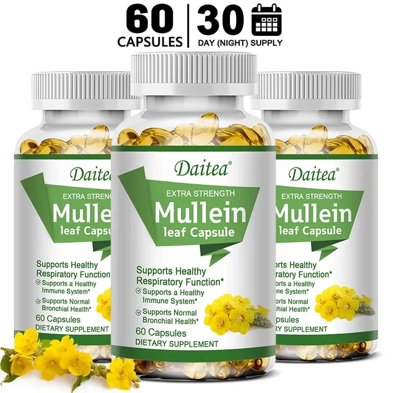 Mullein Extract Capsules Suitable For Lung & Bronchial Cleanse for Smokers - Respiratory Health Support Gut Health — image 10