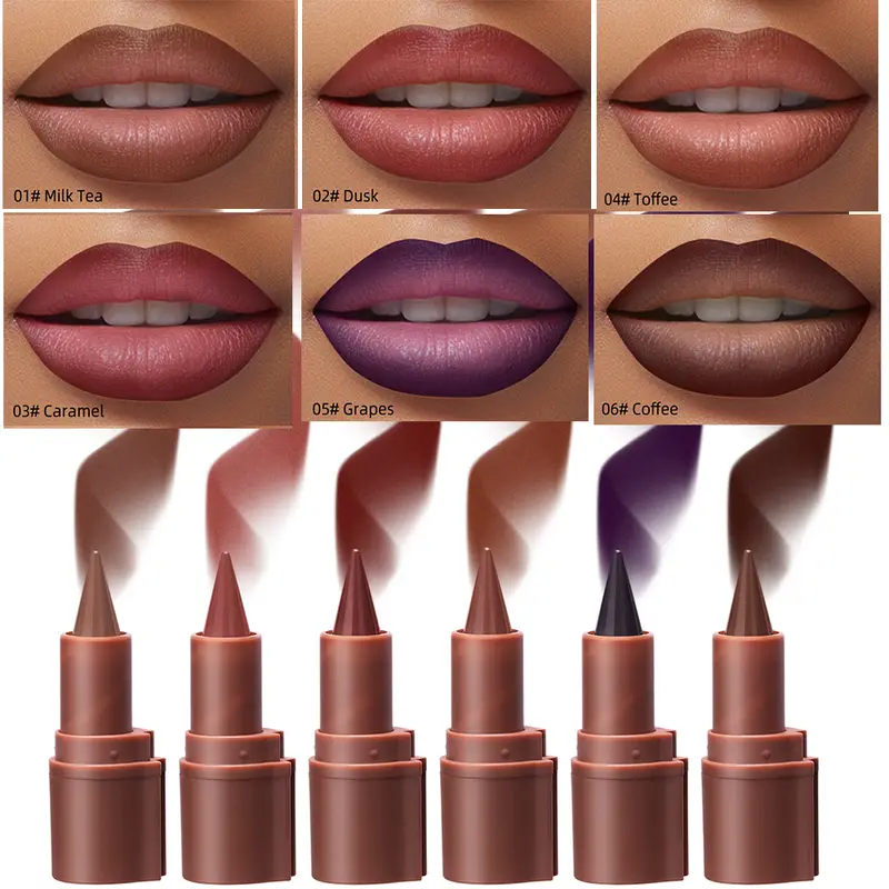 Lakerain Lipliner, matt, schwarz, braun, Samt-Lippenstift, wasserfest, nicht klebrig, konturierende Tönung, Lipliner, Buntstift, Lippen-Make-up