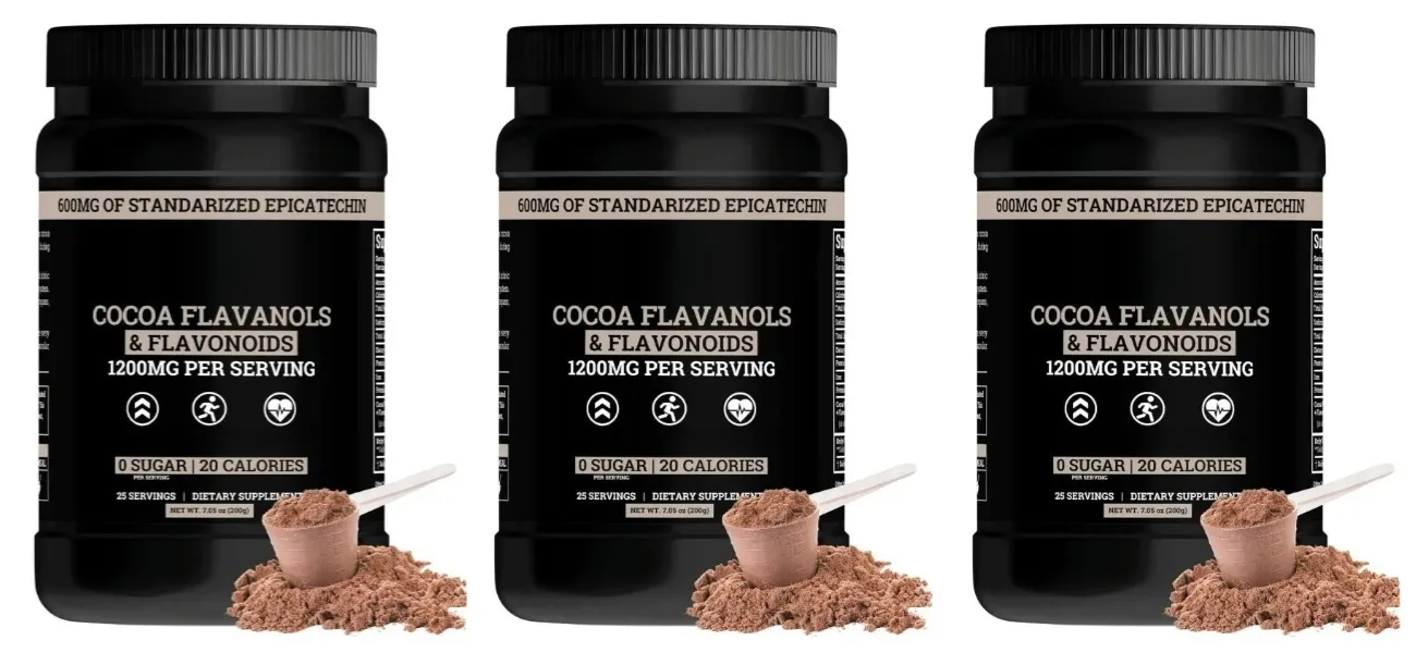 Cocoa Flavanols & Flavonoids Powder 200g (25 Servings) with Epicatechin 600mg Supports Antioxidant & General Wellness Sugar-Free