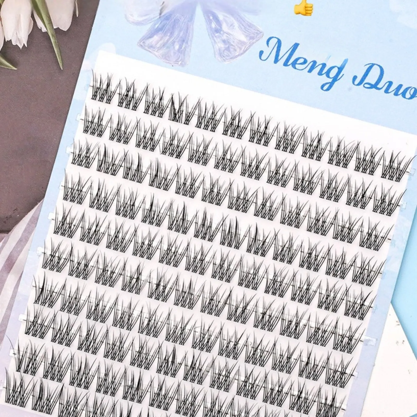 Ultra-Light Natural Long Fish Tail Cluster Lashes Manga Cat Eye Fluffy Extensions Portable Travel Daily Makeup Kit — image 6