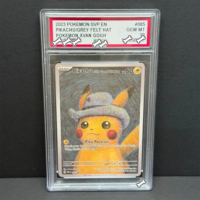 2023 PTCG DIY SVP EN PIKACHU/GREY FELT HATPOKEMON XVAN GOGH GEM MTCopy 10 Points Rating Card Gift Toy Dropshipping — image 1