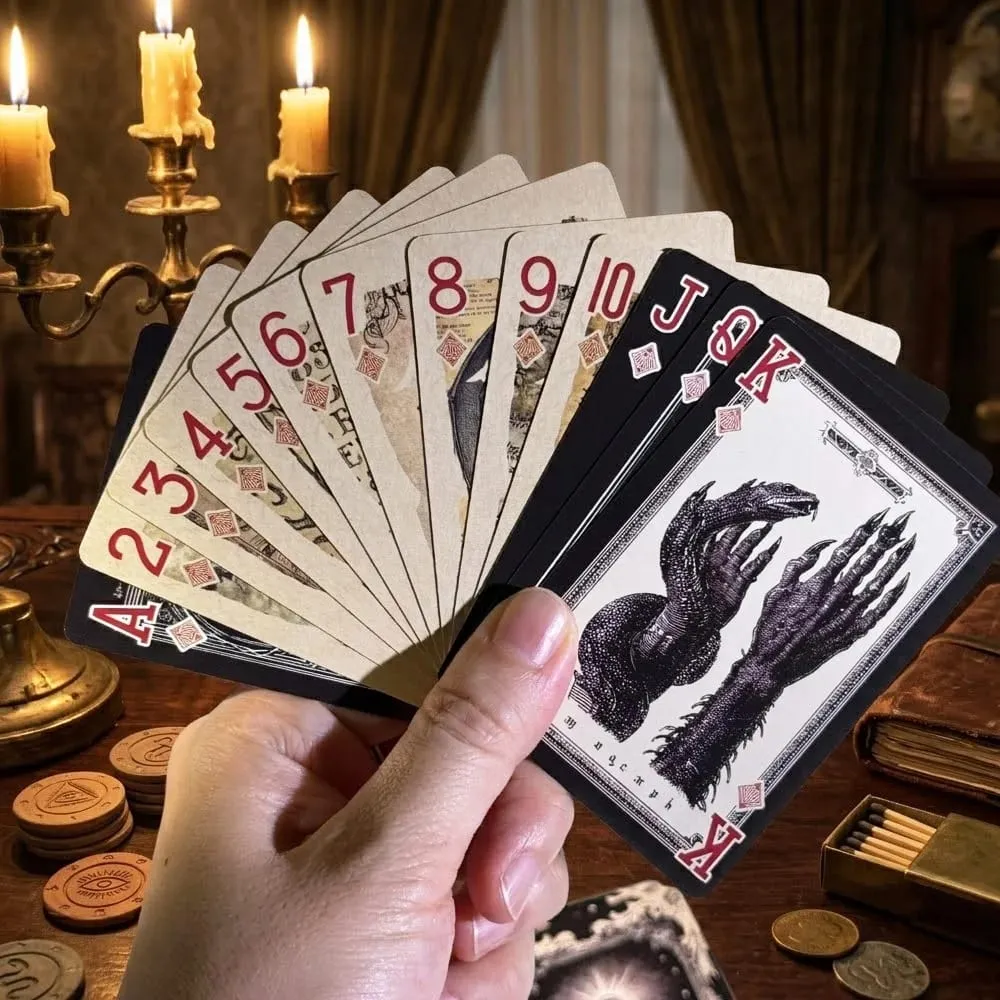 55pcs Mythos Playing Cards Strange Arrival Poker Gothic Horror Skull Octopus Board Game Card for Magic Tricks Collection Gift