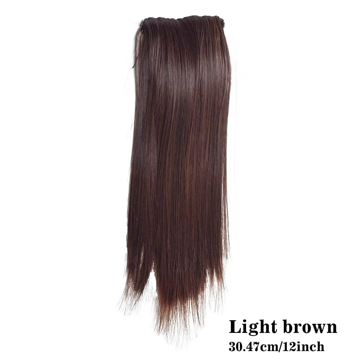Straight Clip In Hair Extensions Synthetic 8"12" Hair Topper For Women Invisible Clip On Hair Patch Thick Booster Hairpieces — image 10