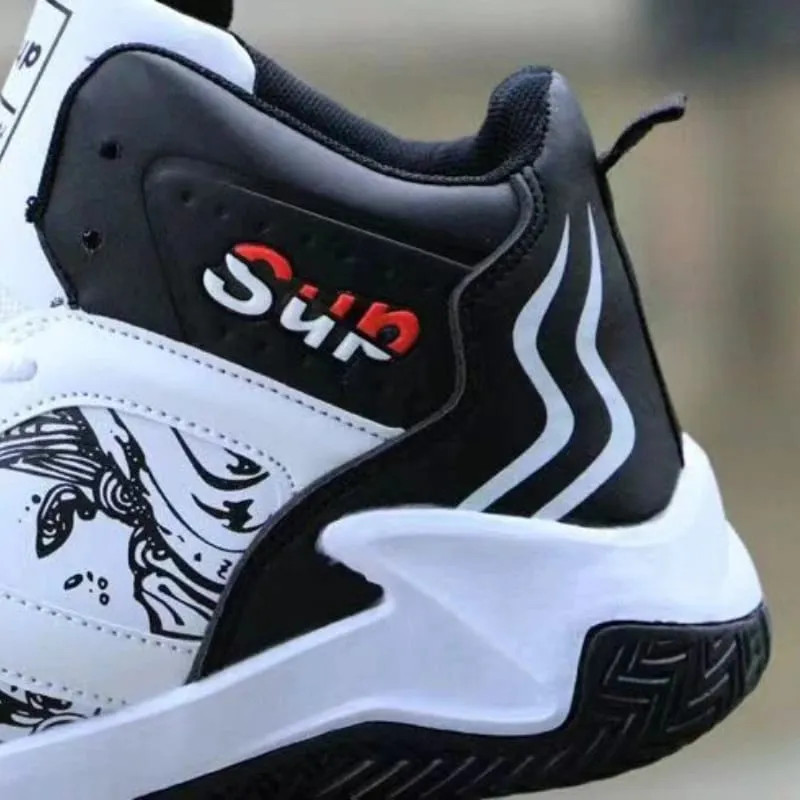 New Anti-Slip Men's Sneaker High Top Men's Basketball Shoes Luxury Comfortable Running Shoes Fashionable Versatile Casual Shoes — image 5
