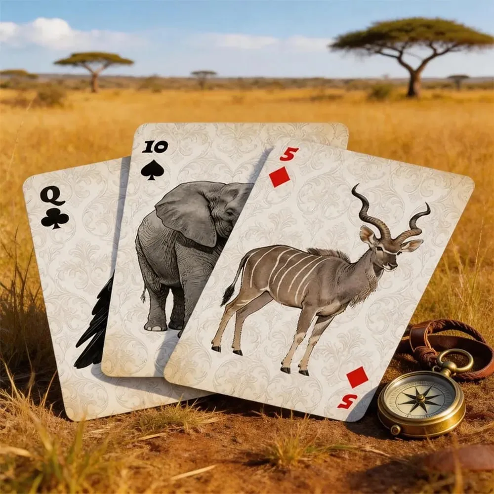 Savannah Animal Playing Cards Premium Paper Deck Smooth Shuffling Poker Cards for Party Board Games and Magic Performance — image 6