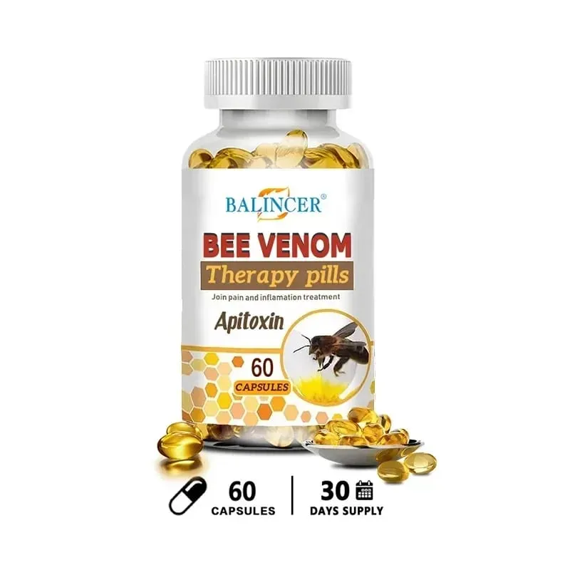Bee Venom Extract Capsules for Relieve Joint & Knee Pain Relieve Discomfort of Bones and Joint Non-GMO
