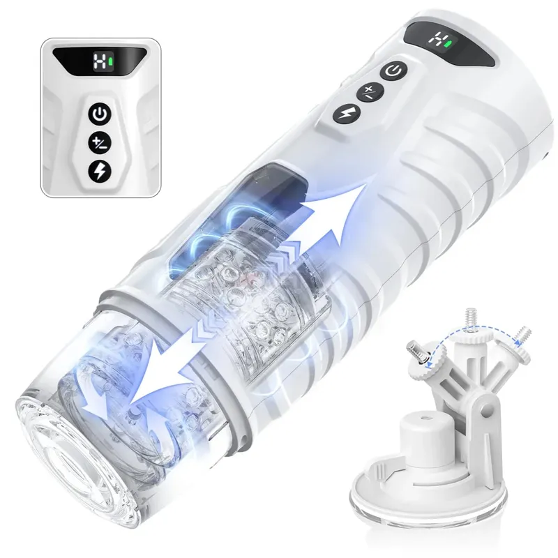 Automatic Masturbator for Men Telescopic Rotation Masturbation Cup with Handle Phone Stand Adult Goods Sex Toy for Men 18+
