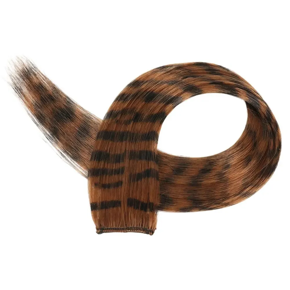 Synthetische Haarverlängerung, 45,7 cm lang, glatt, für Damen, Hochtemperatur-Clip-in-Haarverlängerung, Haarteil, Feder-Perücke, Blau, Rose, bunt