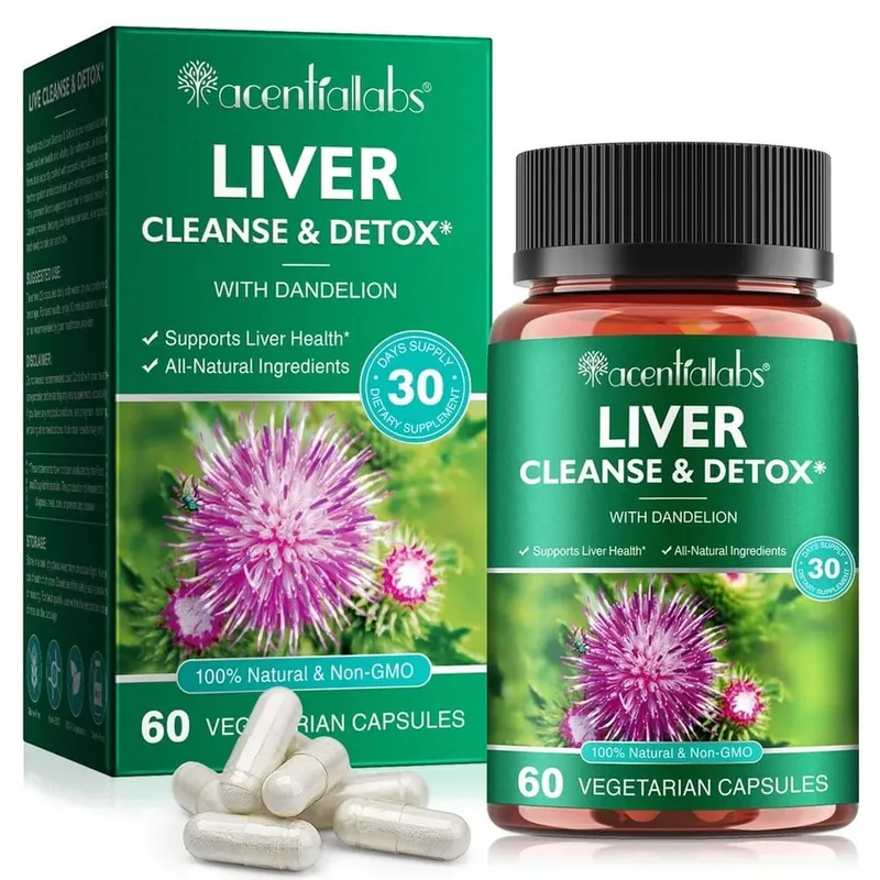 Acentialabs Liver Cleanse & Detox Capsules with Dandelion Milk Thistle Extract for Liver Digestion Health Support 60 Capsules — image 8