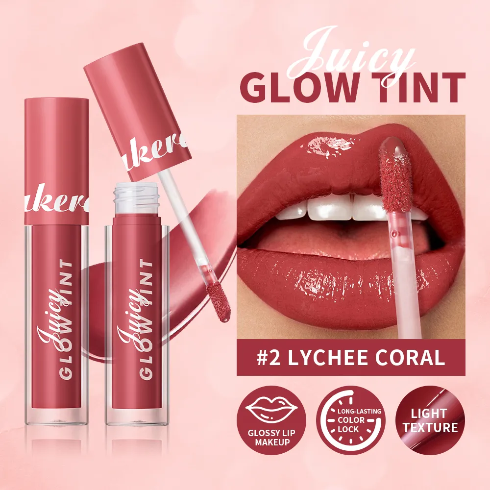 Juicy Glow Lip Tint Mirror Shine Lip Gloss Deep Hydrating Long-Lasting Dewy Moisturizing Non-Sticky High Shine Tinted Lip Makeup