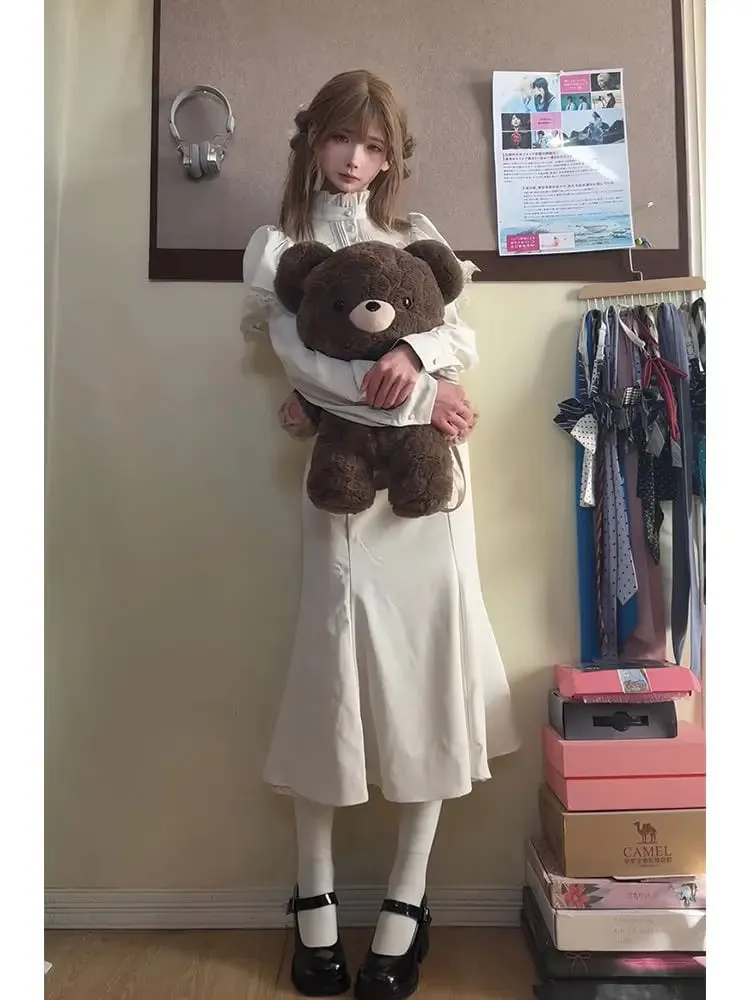 Nicemix vestido gótico vitoriano com renda, gola alta, sereia, novo vestido longo, elegante, slim, escuro, lolita — image 3