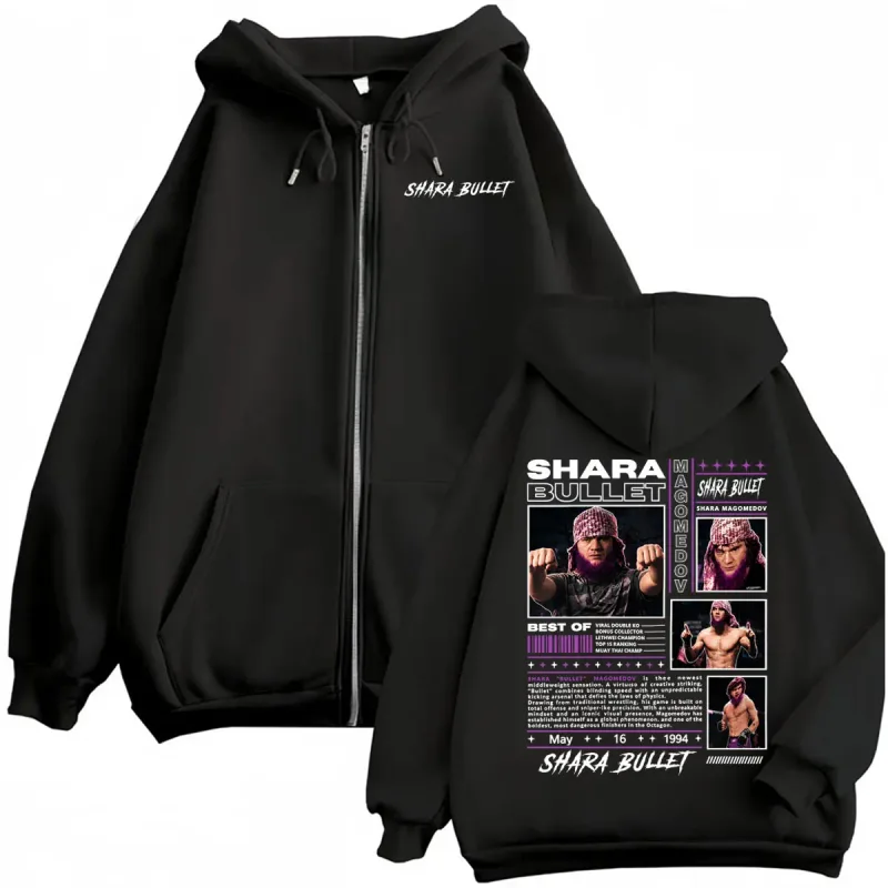 Shara Magomedov Shara Bullet Cover Zipper Hoodies Men Women Harajuku Classic Sweatshirt Jacket Long Sleeve Cardigan Hoodie Coats