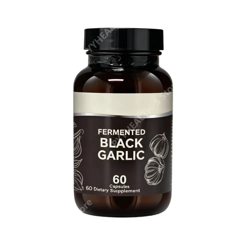 Fermented Black Garlic Capsules for Adults - Supports Overall Wellness Circulation & Antioxidant Health 60 Capsules Non-GMO
