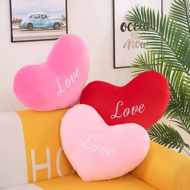 New Heart Shape Heart Plush Pillow Pink Color Valentines gift Soft Pillow Red Color Stuffed Pillow for Birthday — image 5