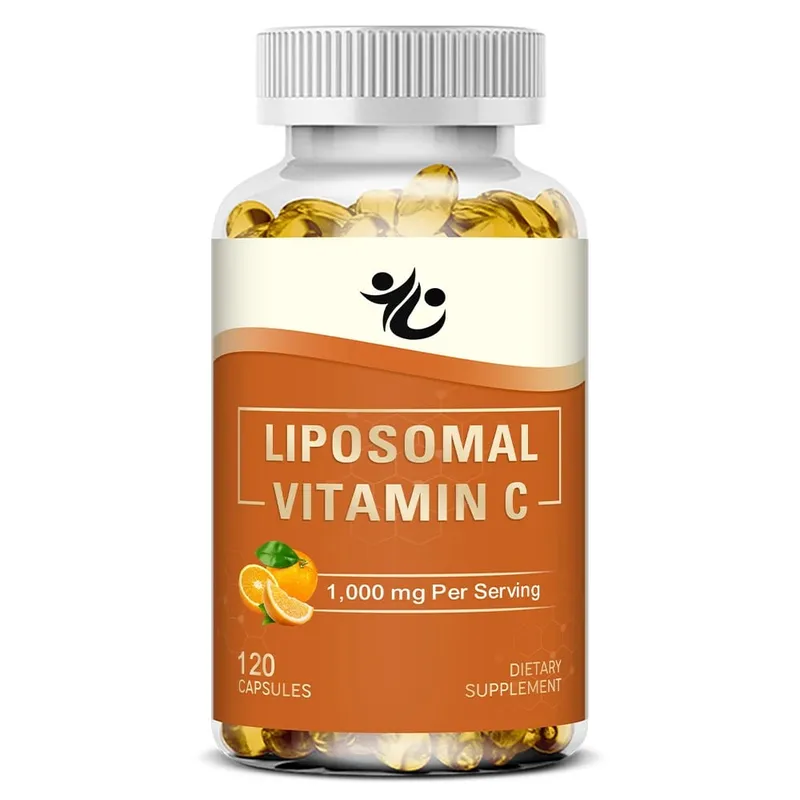 Capsules de vitamine C liposomale 1000 mg, soutien à la défense immunitaire, production de collagène, éclat de la peau, bien-être cognitif et circulatoire