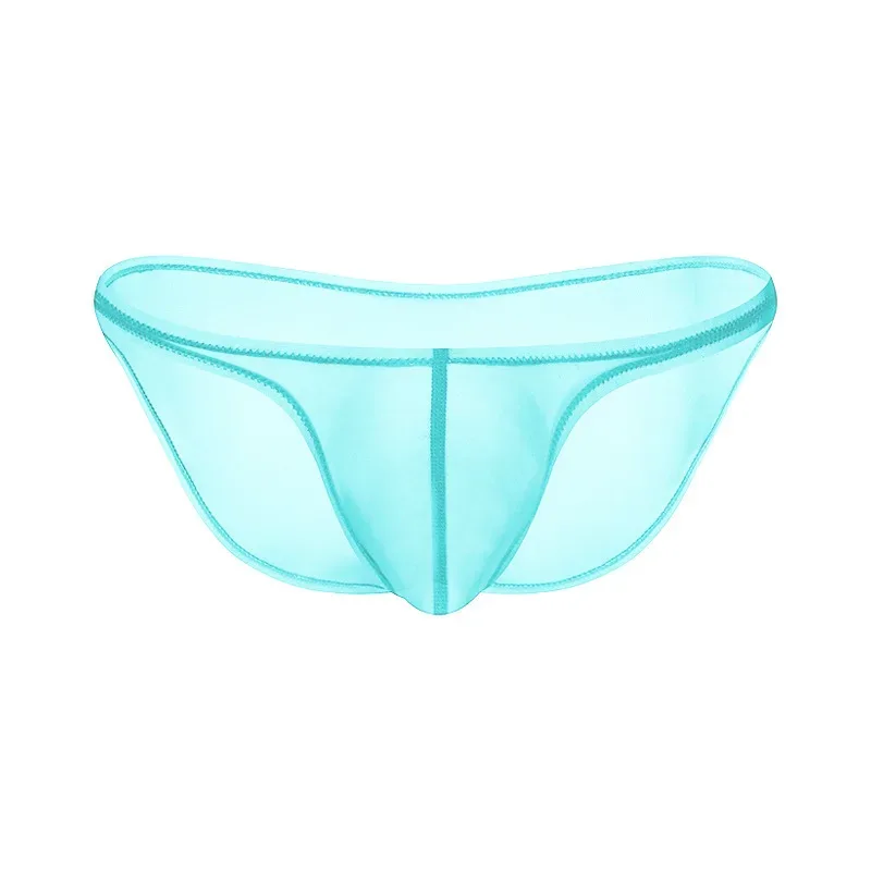 Sexy Mens Underwear Ice Silk Briefs Low Rise Transparent Bikini Panties Breathable Quick Dry Mesh Lightweight Undergarments — image 10