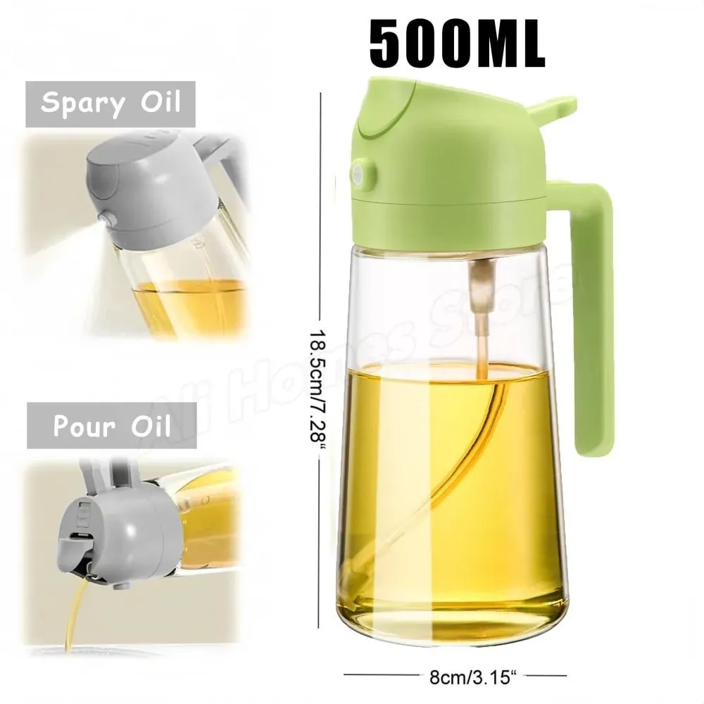 500ML 2-in-1 Dual Use Plastic Olive Oil Sprayer Dispenser Spray Pour Bottle Vinegar Mister Air Fryer BBQ Salad Kitchen Tools — image 17