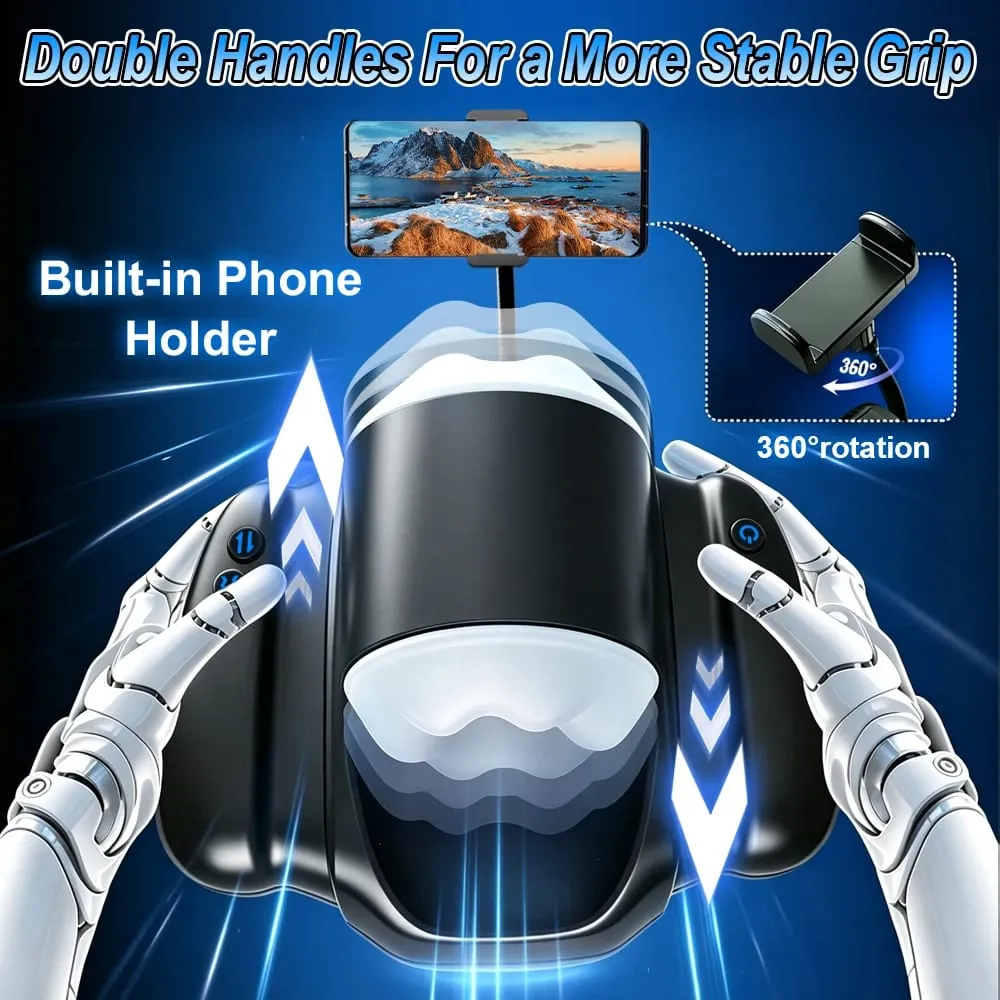 9 Frequencies Automatic Telescopic Vibrating With phone holder Male Masturbator Cup Penile Stimulator Adult Sex Machine for Men — image 5