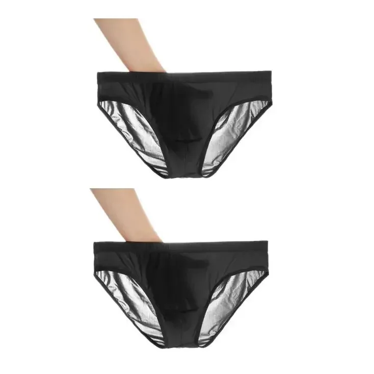 2PCS Ultra Thin Ice Silk กางเกง Plus ขนาด M-4XL สีทึบเยาวชนโปร่งแสงต่ำเอว Breathable เซ็กซี่ชายกางเกง