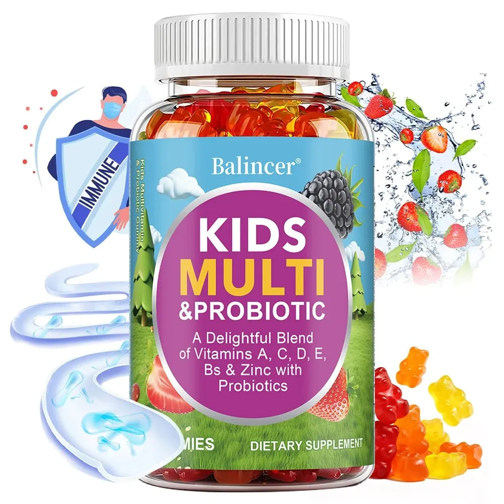 Organic Kids Multivitamin Gummies with Vitamins A C D E Zinc Probiotics Promotes Digestion and Enhances Immunity — image 1