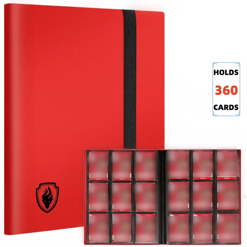 Trading Card Binder 9 Pockets Card Album Folder 360 Side Loading Pocket Binder for Yugioh Sport and Other TCG