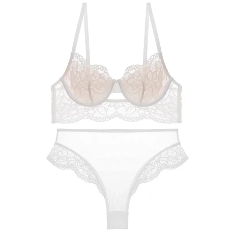 Sheer Mesh Bra Large Bust Minimizer Ultra Thin See Through Underwire Anti Sagging Push Up Sexy Lingerie Set Women S-XL MOYISU AB — image 10