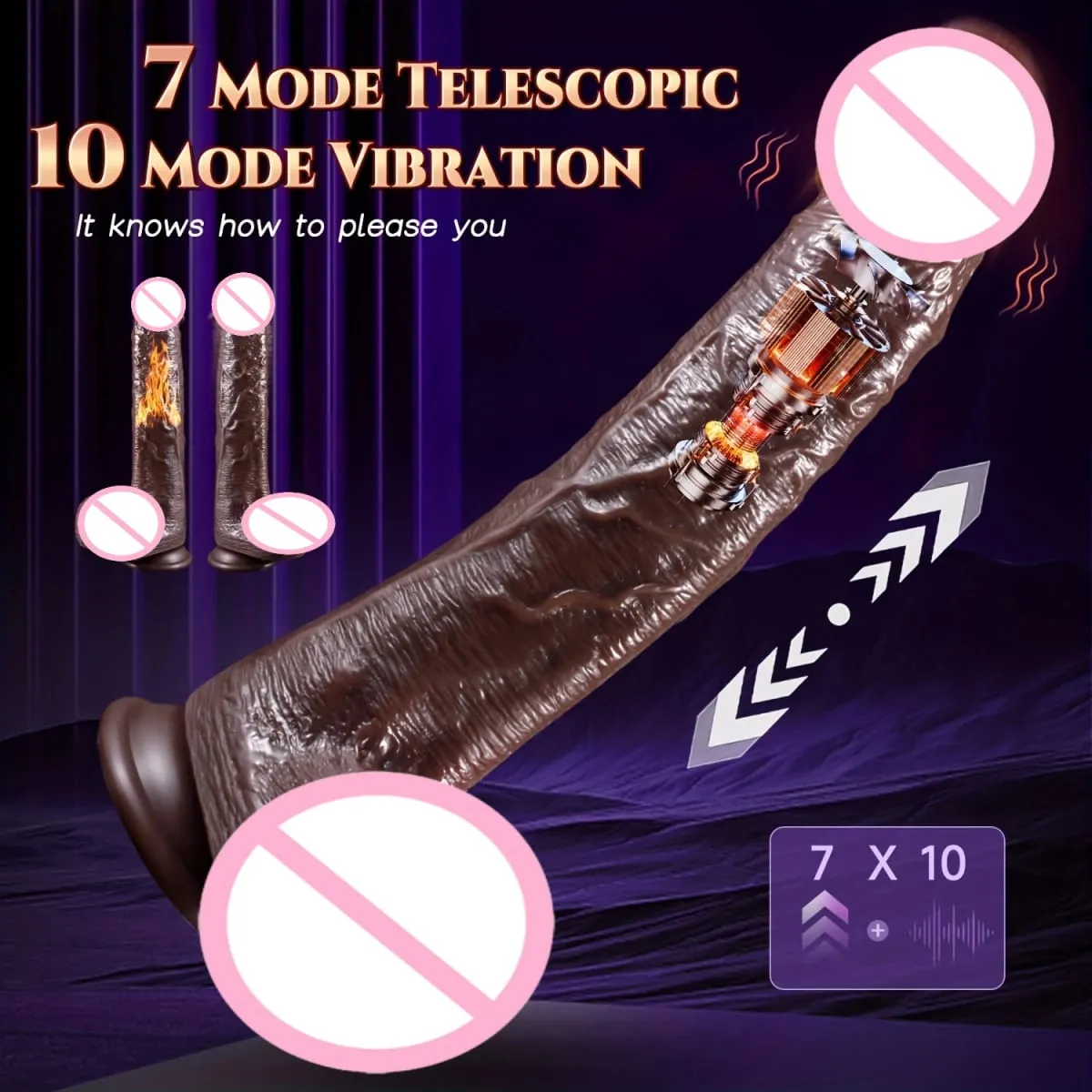 22cm Vibrating Dildo Men Women Adult Sex Toys 10 Vibration Modes Realistic Huge Dildo Vibrator Powerful Suction Cups For Adults — image 2