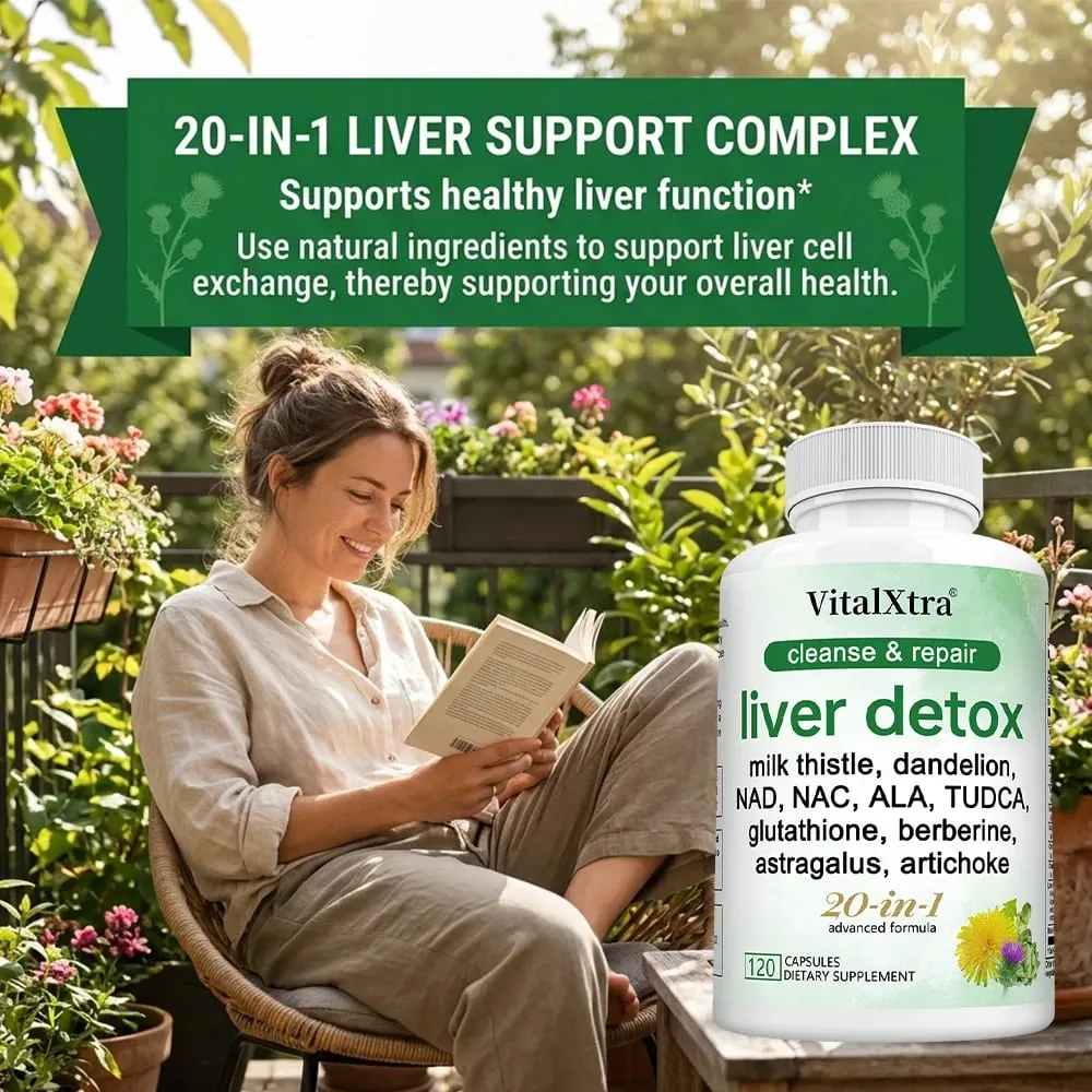Liver Detox & Repair Capsules with Milk Thistle Dandelion & Turmeric Liver Cleanse Nourishing Antioxidant & Digestion Support — image 6