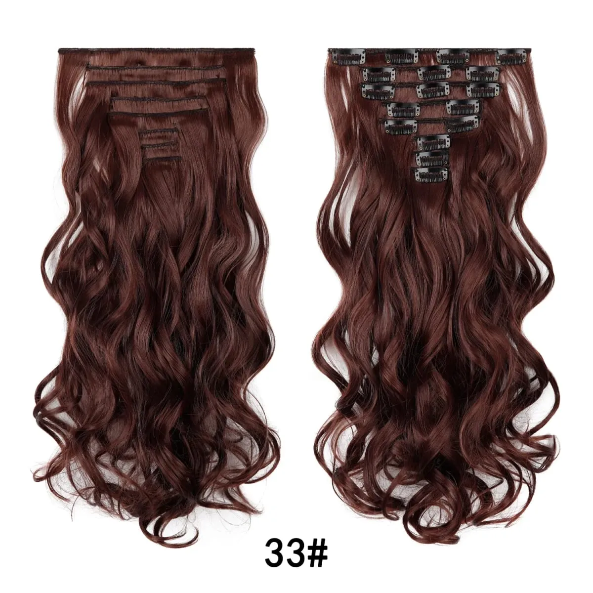 Wavy Clip in Hair Extensions 50cm Matte Synthetic Hair Pieces For Women Daily Party Hairstyle