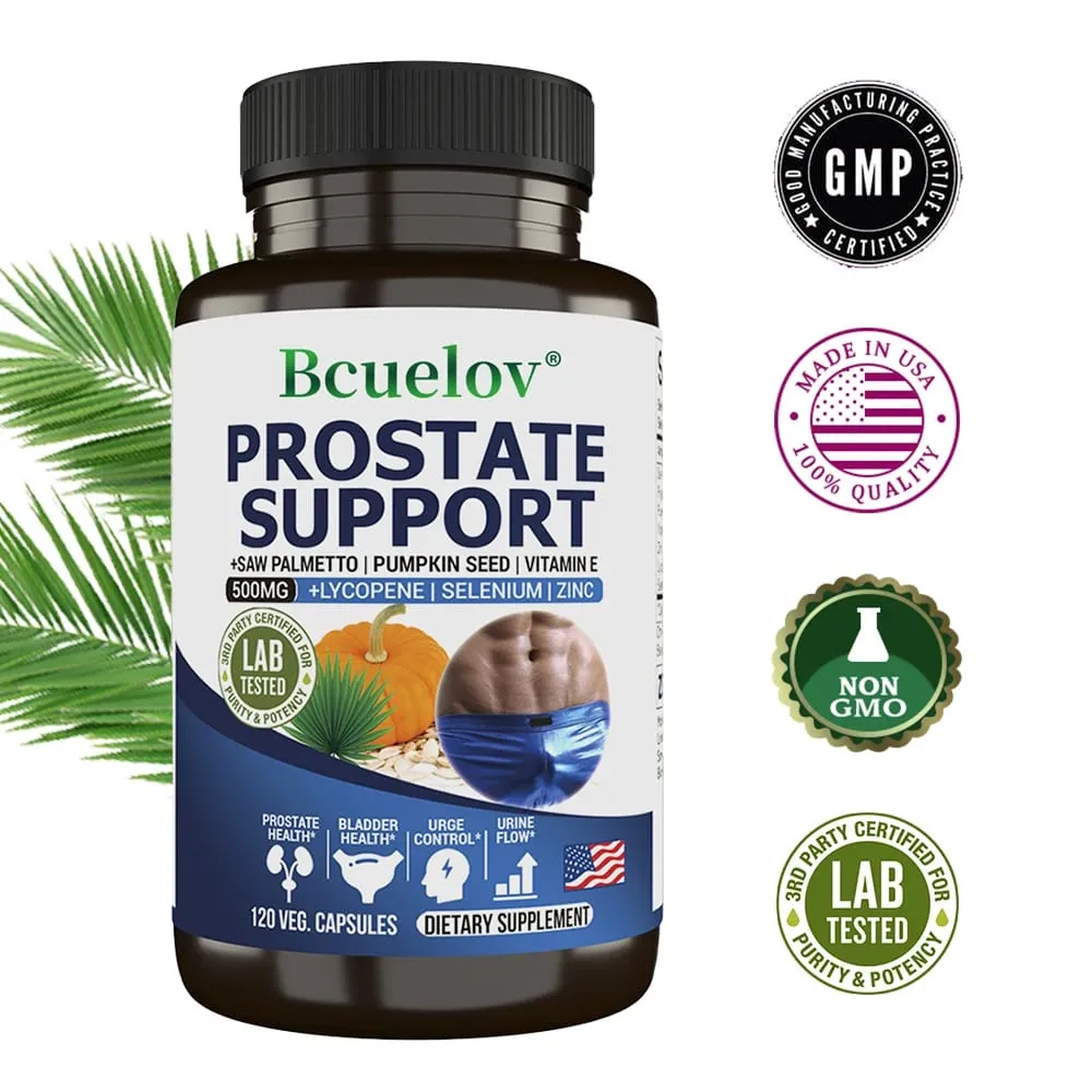 Men's Prostate and Bladder Support Capsules - Saw Palmetto Lycopene Pumpkin Selenium - Reduces Urinary Frequency — image 1