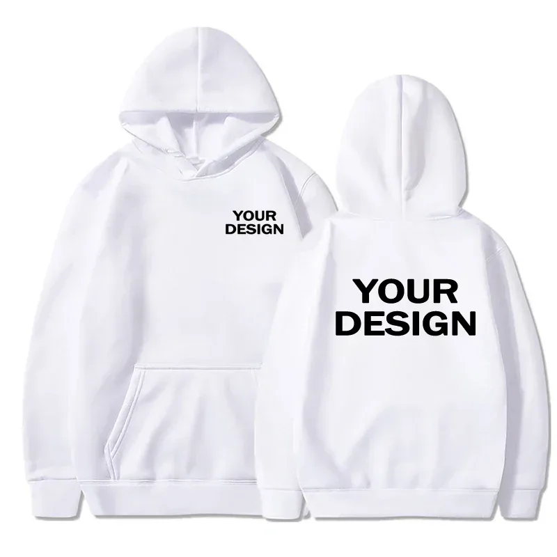 Customized printed men's and women's hoodies, loose casual solid color hoodies, personalized street long sleeved sweatshirts — image 3
