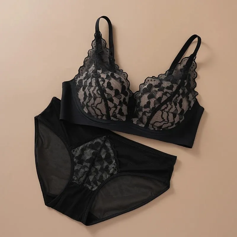 Japanese Sexy Spitze Büstenhalter ohne Bügel Push Up für kleine Brust Seitlich glättend Anti-Sagging Neu Bestseller MOYISU B