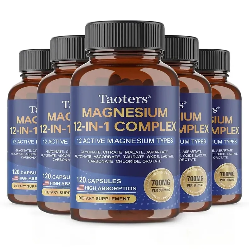 12-in-1 Magnesium Complex Supplement – ​​High Absorption Rate Supports Muscles Nerves and Sleep Suitable for Men and Women
