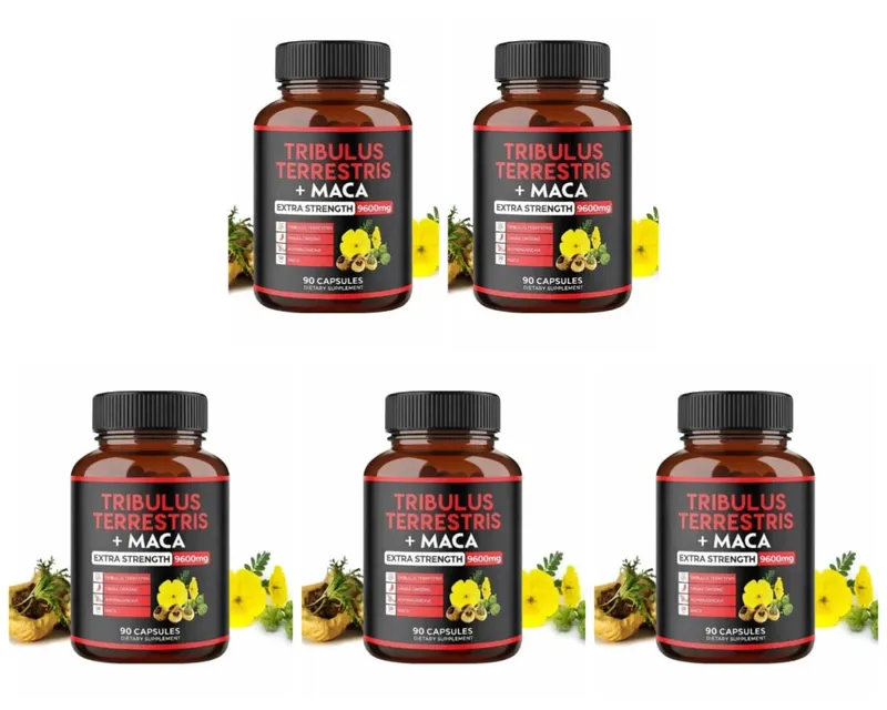 Le supplément Tribulus Terrestris + extrait de racine de maca soutient la vitalité énergétique Santé naturelle à base de plantes sans OGM 90 capsules végétaliennes