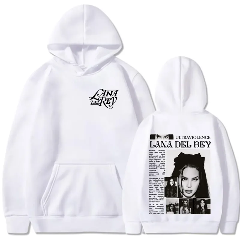Singer Lana Del Rey Hoodies Men's Women Clothing Hooded Sweatshirts Fashion Hip Hop Long Sleeves Oversized Pullovers Streetwear — image 5