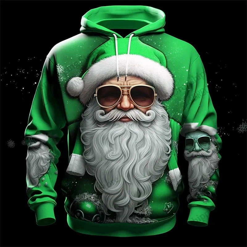 Christmas Mens Santa Claus 3d Print Hoodies Men Women Fashion Sports Outdoor Hoodie Sweatshit Unisex Coat Men Clothing Oversized — image 5