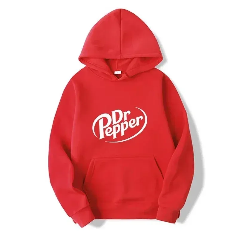 2026 Autumn Warm Dr Pepper Letter Printed Hoodies Street Men Fashion Fleece Sweatshirts Casual Unisex Pullover Tops Fashion Tre — image 4