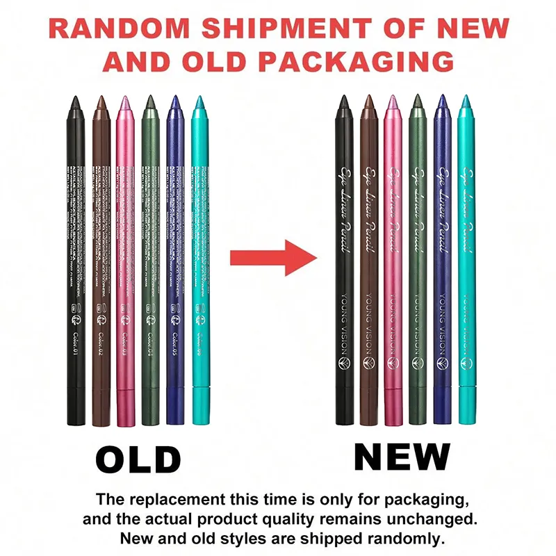 1Pc Waterproof Blue Green Eyeliner Pencil Smudge-Proof Long-Lasting Pearlescent Glitter Eye Liner High Pigmented Punk Eye Makeup