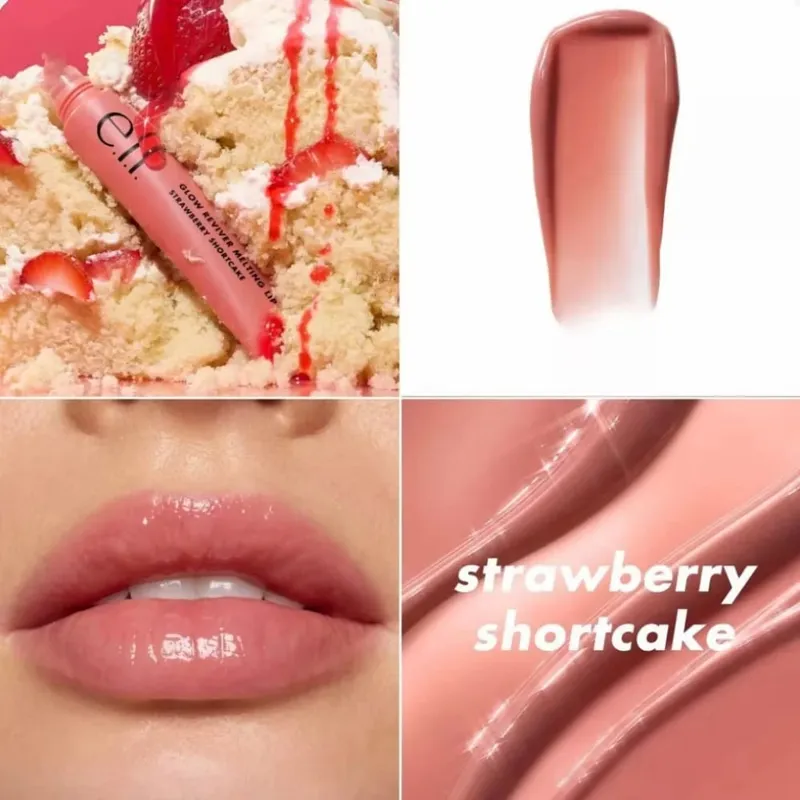 ELF Lip Gloss Natural Shine&Blush Liquid Waterproof and Sweat-Resistant Easy to Smudge Lightweight and Long-Lasting Makeup