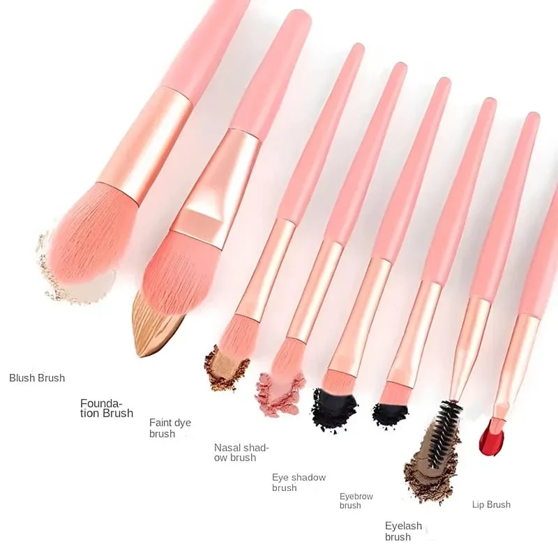 【B】8Pcs Makeup Brush Set Makeup Concealer Brush Blush Loose Powder Brush Eye Shadow Highlighter Foundation Brush Beauty Tools — image 3