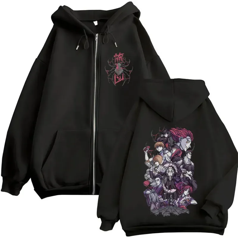 Anime Hunter X Hunter Spider Phantom Troupe Zipper Hoodies Men's Zip Up Hooded Sweatshirts Long Sleeves Pullovers Jacket Coats — image 1